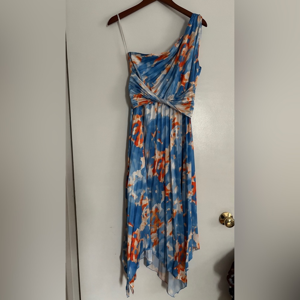 Elegant Blue and Orange Women's maxi/midi Dress